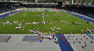 Stadion mit Kids